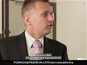 pornography ACADEMIE- platinum-blonde schoolgirl with pigtails porked