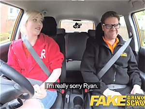 faux Driving school Back seat gash squirting